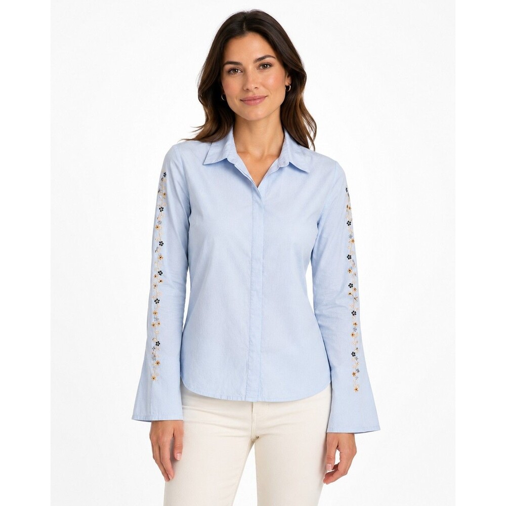 Jordache Womens Multicolor Flowy Sleeve Western Button Down Shirt Size Medium